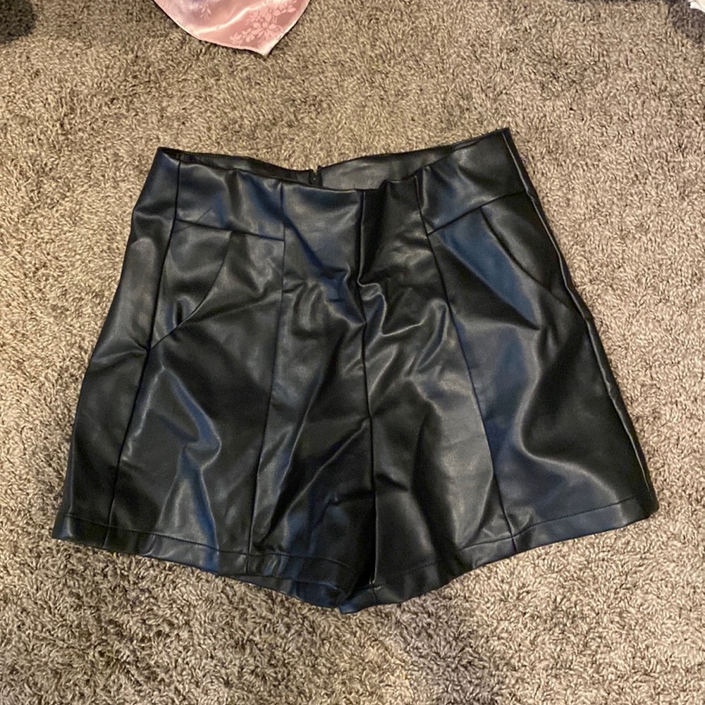 Leather shorts